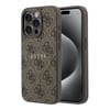 Apple iPhone 15 Pro Kılıf Guess Orjinal Lisanslı M-safe Kabartmalı 4G Desenli Yazı Logolu Kapak