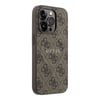 Apple iPhone 15 Pro Kılıf Guess Orjinal Lisanslı M-safe Kabartmalı 4G Desenli Yazı Logolu Kapak