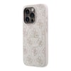 Apple iPhone 15 Pro Kılıf Guess Orjinal Lisanslı M-safe Kabartmalı 4G Desenli Yazı Logolu Kapak