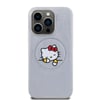 Apple iPhone 15 Pro Kılıf Hello Kitty Orjinal Lisanslı M-safe Şarj Özellikli Baskı Logolu Uyuyan Kitty Deri Kapak