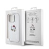 Apple iPhone 15 Pro Kılıf Hello Kitty Orjinal Lisanslı M-safe Şarj Özellikli Baskı Logolu Uyuyan Kitty Deri Kapak