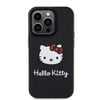 Apple iPhone 15 Pro Kılıf Hello Kitty Orjinal Lisanslı Yazı ve İkonik Logolu 3D Rubber Kitty Head Kapak