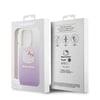 Apple iPhone 15 Pro Kılıf Hello Kitty Orjinal Lisanslı Yazı ve İkonik Logolu Elektroplating Kaplama Gradyan Kapak