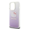Apple iPhone 15 Pro Kılıf Hello Kitty Orjinal Lisanslı Yazı ve İkonik Logolu Elektroplating Kaplama Gradyan Kapak
