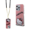 Apple iPhone 15 Pro Kılıf Hello Kitty Orjinal Lisanslı Askılı Yazı ve İkonik Logolu Daydreaming Kapak