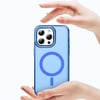 Apple iPhone 15 Pro Kılıf M-safe Şarj Özellikli Saydam Arka Yüzey Recci Crystal Color Serisi Kapak