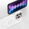 Apple iPhone 15 Pro Kılıf M-safe Şarj Özellikli Standlı Metal Kamera Çerçeveli Mat Recci Glaze Serisi Kapak