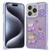 Apple iPhone 15 Pro Kılıf Parlayan Sıvılı Simli Kabartma Figürlü Zore Cevze Kapak