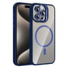 Apple iPhone 15 Pro Kılıf Standlı ve Kamera Lens Hediyeli M-Safe Şarj Özellikli Zore Etro Kapak