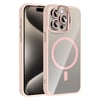 Apple iPhone 15 Pro Kılıf Standlı ve Kamera Lens Hediyeli M-Safe Şarj Özellikli Zore Etro Kapak