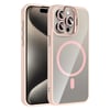 Apple iPhone 15 Pro Kılıf Standlı ve Kamera Lens Hediyeli M-Safe Şarj Özellikli Zore Etro Kapak