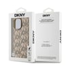 Apple iPhone 15 Pro Max Kılıf DKNY Orjinal Lisanslı M-safe Şarj Özellikli 3D Yazılı Grid Pattern Kapak