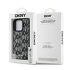 Apple iPhone 15 Pro Max Kılıf DKNY Orjinal Lisanslı M-safe Şarj Özellikli 3D Yazılı Grid Pattern Kapak