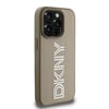 Apple iPhone 15 Pro Max Kılıf DKNY Orjinal Lisanslı Taşlı DKNY Yazılı Metalik Rhinestones PU Deri Kapak