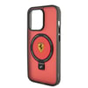 Apple iPhone 15 Pro Max Kılıf Ferrari M-safe Şarj Özellikli Standlı Buzlu Yüzey Dizayn Kapak
