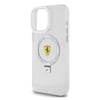 Apple iPhone 15 Pro Max Kılıf Ferrari M-safe Şarj Özellikli Standlı Buzlu Yüzey Dizayn Kapak