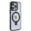 Apple iPhone 15 Pro Max Kılıf Ferrari M-safe Şarj Özellikli Standlı Buzlu Yüzey Dizayn Kapak