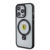 Apple iPhone 15 Pro Max Kılıf Ferrari M-safe Şarj Özellikli Standlı Buzlu Yüzey Dizayn Kapak