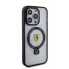 Apple iPhone 15 Pro Max Kılıf Ferrari M-safe Şarj Özellikli Standlı Buzlu Yüzey Dizayn Kapak