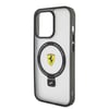 Apple iPhone 15 Pro Max Kılıf Ferrari M-safe Şarj Özellikli Standlı Buzlu Yüzey Dizayn Kapak