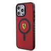 Apple iPhone 15 Pro Max Kılıf Ferrari Orjinal Lisanslı M-safe Şarj Özellikli Tırtıklı Kenar Tasarımlı Ortalanmış Logo Kapak