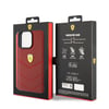 Apple iPhone 15 Pro Max Kılıf Ferrari Orjinal Lisanslı Deri Dikişli Arka Yüzey Metal Logo Tasarımlı Kapak