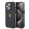 Apple iPhone 15 Pro Max Kılıf Ferrari Orjinal Lisanslı M-safe Şarj Özellikli Tırtıklı Kenar Tasarımlı Ortalanmış Logo Kapak