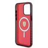 Apple iPhone 15 Pro Max Kılıf Ferrari Orjinal Lisanslı M-safe Şarj Özellikli Tırtıklı Kenar Tasarımlı Ortalanmış Logo Kapak