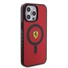 Apple iPhone 15 Pro Max Kılıf Ferrari Orjinal Lisanslı M-safe Şarj Özellikli Tırtıklı Kenar Tasarımlı Ortalanmış Logo Kapak