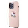 Apple iPhone 15 Pro Max Kılıf Hello Kitty Orjinal Lisanslı M-safe Şarj Özellikli Baskı Logolu Uyuyan Kitty Deri Kapak