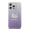 Apple iPhone 15 Pro Max Kılıf Hello Kitty Orjinal Lisanslı Yazı ve İkonik Logolu Elektroplating Kaplama Gradyan Kapak