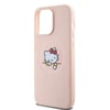 Apple iPhone 15 Pro Max Kılıf Hello Kitty Orjinal Lisanslı M-safe Şarj Özellikli Baskı Logolu Uyuyan Kitty Deri Kapak