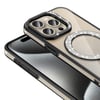 Apple iPhone 15 Pro Max Kılıf Pırlanta Taş Tasarımlı Magsafe Şarj Özellikli Zore Karetta Silikon Kapak