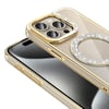 Apple iPhone 15 Pro Max Kılıf Pırlanta Taş Tasarımlı Magsafe Şarj Özellikli Zore Karetta Silikon Kapak