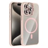 Apple iPhone 15 Pro Max Kılıf Standlı ve Kamera Lens Hediyeli M-Safe Şarj Özellikli Zore Etro Kapak