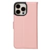 Apple iPhone 15 Pro Max Uyumlu Deri Cüzdanlı Kılıf MWWN NU2 Pembe