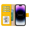 Apple iPhone 15 Pro Uyumlu Deri Cüzdanlı Kılıf MWWN FL12 Sarı