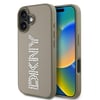 Apple iPhone 16 Kılıf DKNY Orjinal Lisanslı Taşlı DKNY Yazılı Metalik Rhinestones PU Deri Kapak