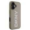 Apple iPhone 16 Kılıf DKNY Orjinal Lisanslı Taşlı DKNY Yazılı Metalik Rhinestones PU Deri Kapak