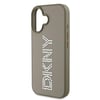 Apple iPhone 16 Kılıf DKNY Orjinal Lisanslı Taşlı DKNY Yazılı Metalik Rhinestones PU Deri Kapak
