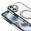 Apple iPhone 16 Kılıf Pırlanta Taş Tasarımlı Magsafe Şarj Özellikli Zore Karetta Silikon Kapak