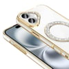 Apple iPhone 16 Kılıf Pırlanta Taş Tasarımlı Magsafe Şarj Özellikli Zore Karetta Silikon Kapak