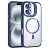 Apple iPhone 16 Kılıf Standlı ve Kamera Lens Hediyeli M-Safe Şarj Özellikli Zore Etro Kapak