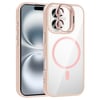 Apple iPhone 16 Plus Kılıf Standlı ve Kamera Lens Hediyeli M-Safe Şarj Özellikli Zore Etro Kapak