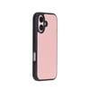 Apple iPhone 16 Plus uyumlu, Hakiki Deri, El Yapımı, Cüzdanlı Kılıf, Toz Pembe