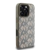 Apple iPhone 16 Pro Kılıf DKNY Orjinal Lisanslı M-safe Şarj Özellikli 3D Yazılı Grid Pattern Kapak
