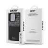 Apple iPhone 16 Pro Kılıf DKNY Orjinal Lisanslı Kartlıklı 3D Yazılı Repeat Texture Pattern Kapak
