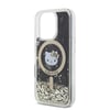 Apple iPhone 16 Pro Kılıf Hello Kitty Orjinal Lisanslı M-safe Şarj Özellikli IML Baskı Kitty Head Logolu Sıvılı Simli Altın Ateşi Kapak