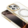 Apple iPhone 16 Pro Kılıf Pırlanta Taş Tasarımlı Magsafe Şarj Özellikli Zore Karetta Silikon Kapak