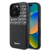 Apple iPhone 16 Pro Max Kılıf DKNY Orjinal Lisanslı Kartlıklı 3D Yazılı Repeat Texture Pattern Kapak